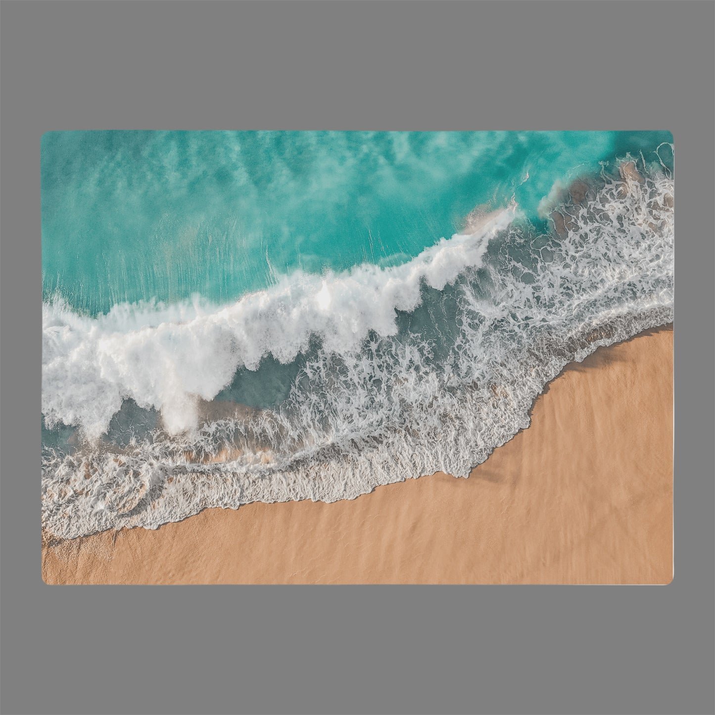 Ocean wave on beach printed on glass cutting board for gift