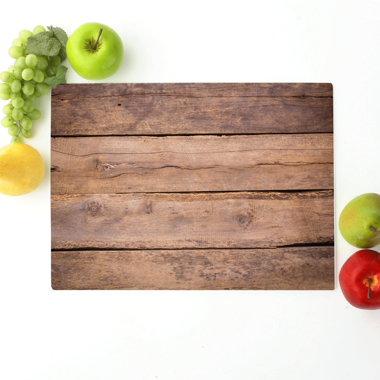 wooden plank printed on glass cutting board for gift