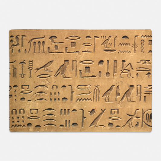 Egyptian hieroglyphs on a glass cutting board great gift idea