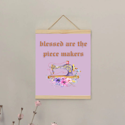 blessed are the piece makers canvas wall art gift  for quilter gift for sewers