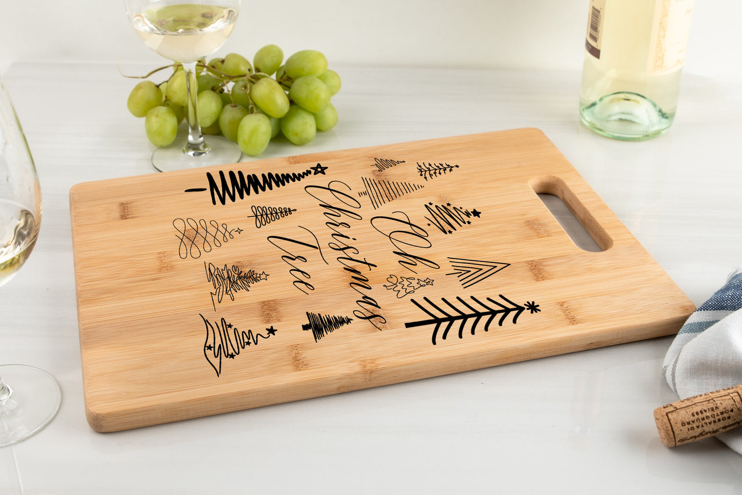 Oh Christmas Tree bamboo cutting board, bread board, Christmas gift for cook, kitchen cutting board