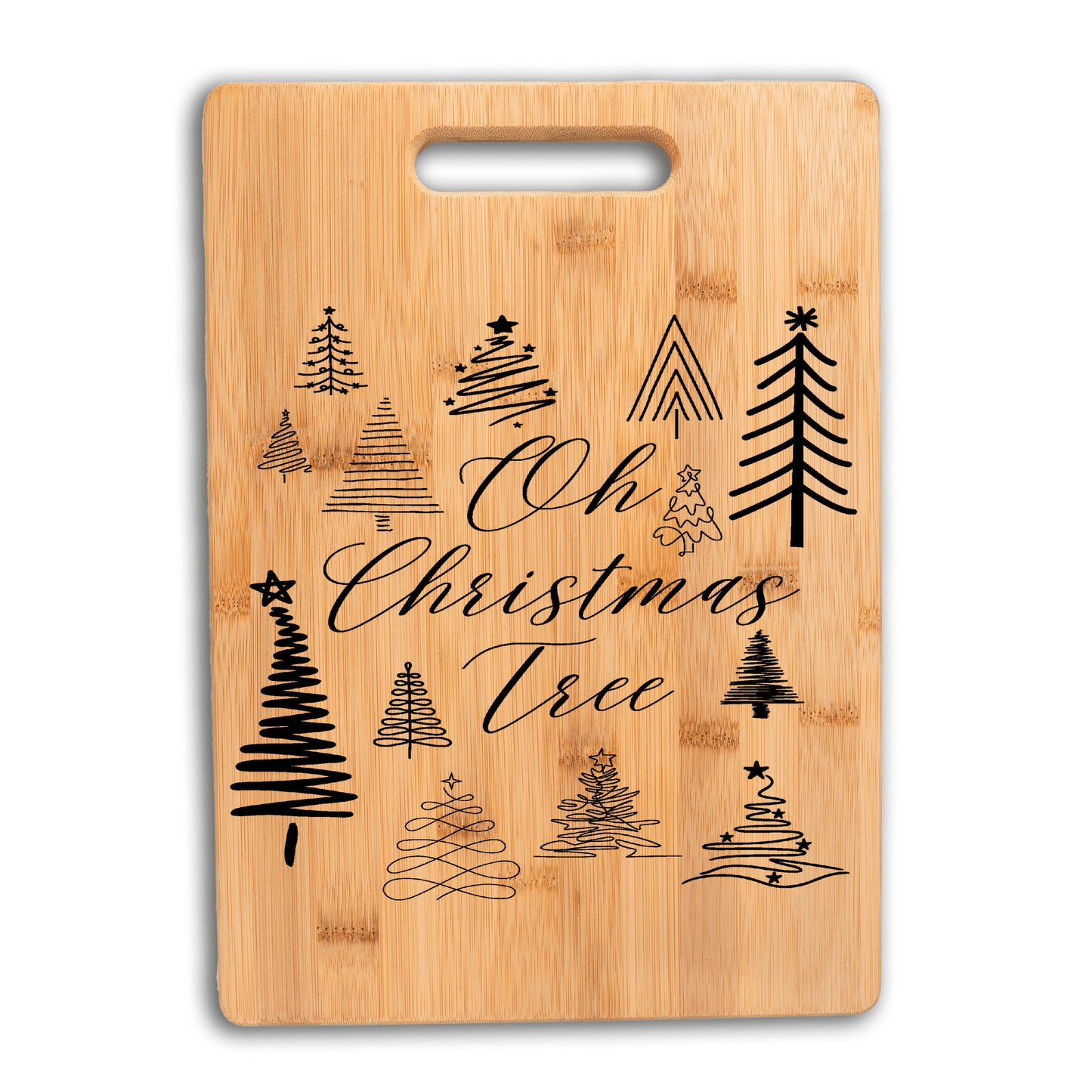 Oh Christmas Tree bamboo cutting board, bread board, Christmas gift for cook, kitchen cutting board