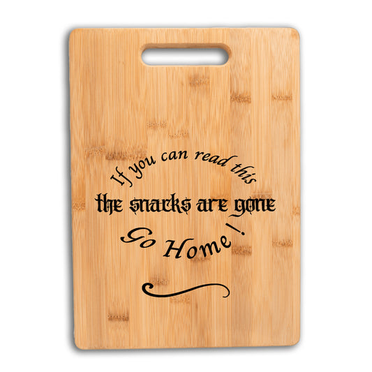 If you can read this go home bamboo cutting board kitchen gift funny