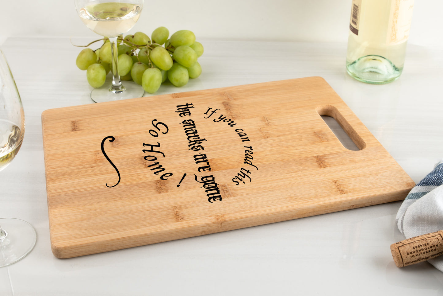 If you can read this go home bamboo cutting board kitchen gift funny