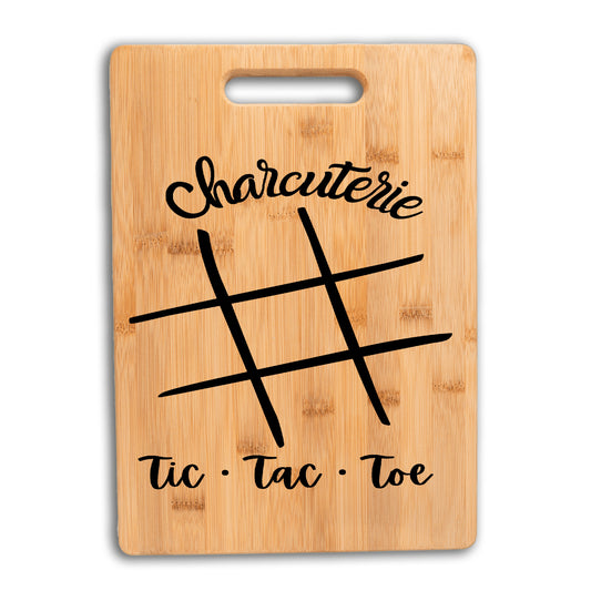 Charcuterie board tic tac toe funny bamboo cutting board gift for kitchen