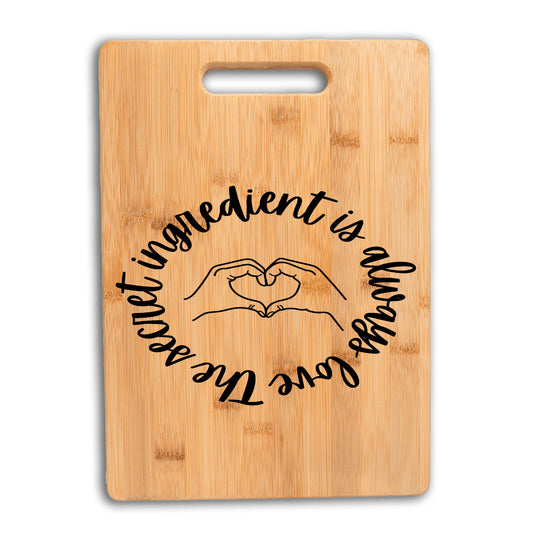 The secret ingredient is always love bamboo cutting board gift for kitchen gift for baker