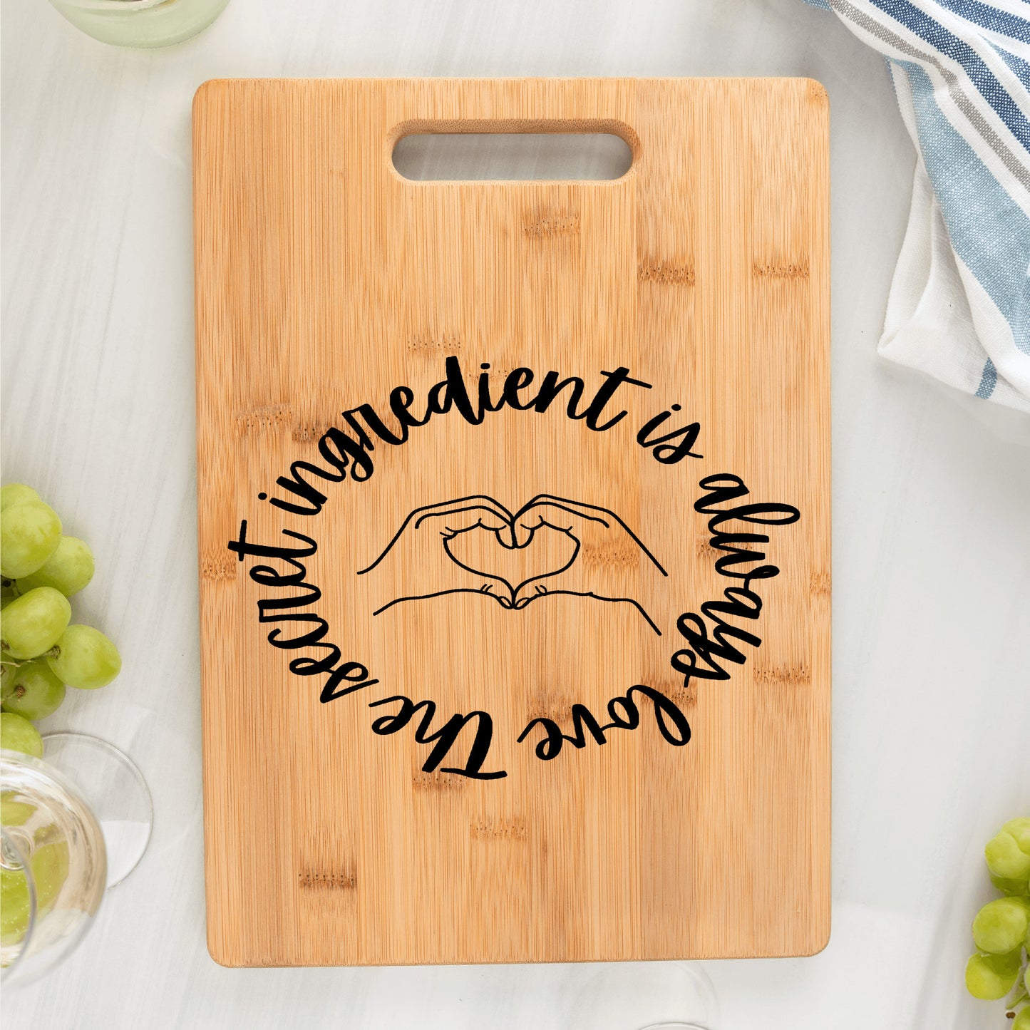 The secret ingredient is always love bamboo cutting board gift for kitchen gift for baker