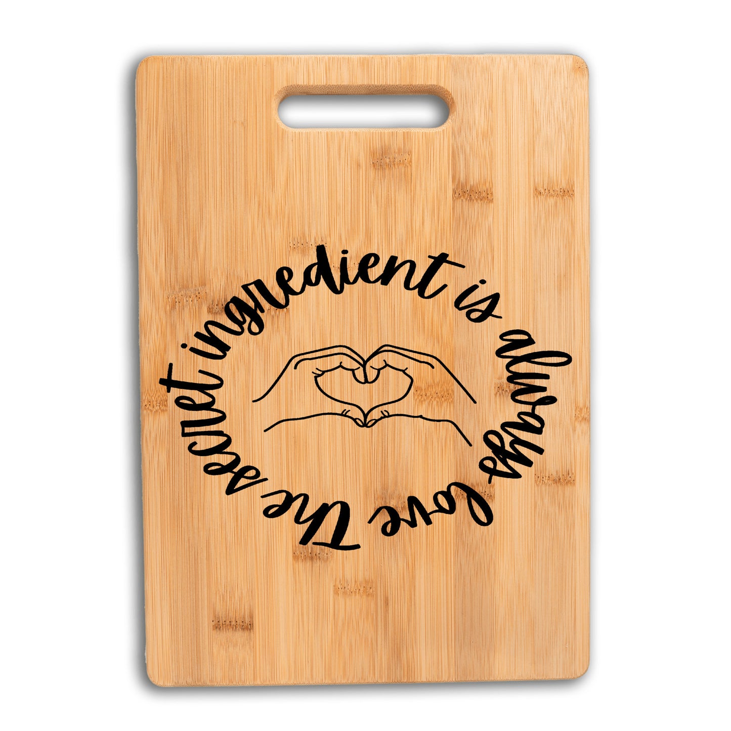 The secret ingredient is always love bamboo cutting board gift for kitchen gift for baker