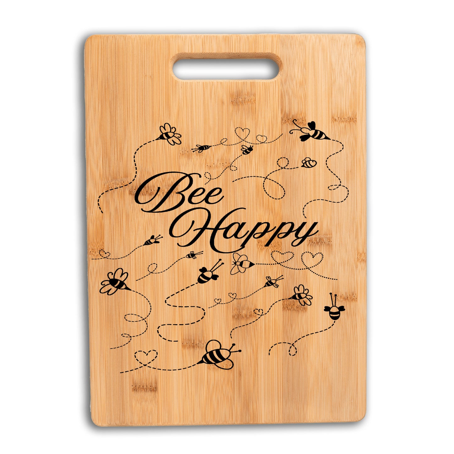 Be Happy bamboo cutting board beekeeper gift kitchen gift