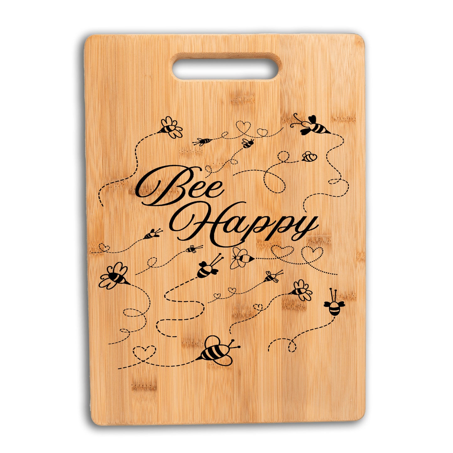 Be Happy bamboo cutting board beekeeper gift kitchen gift