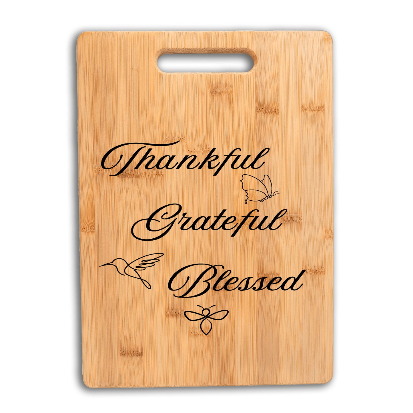 Thankful Grateful Blessed bamboo cutting board gift for her gift for baker