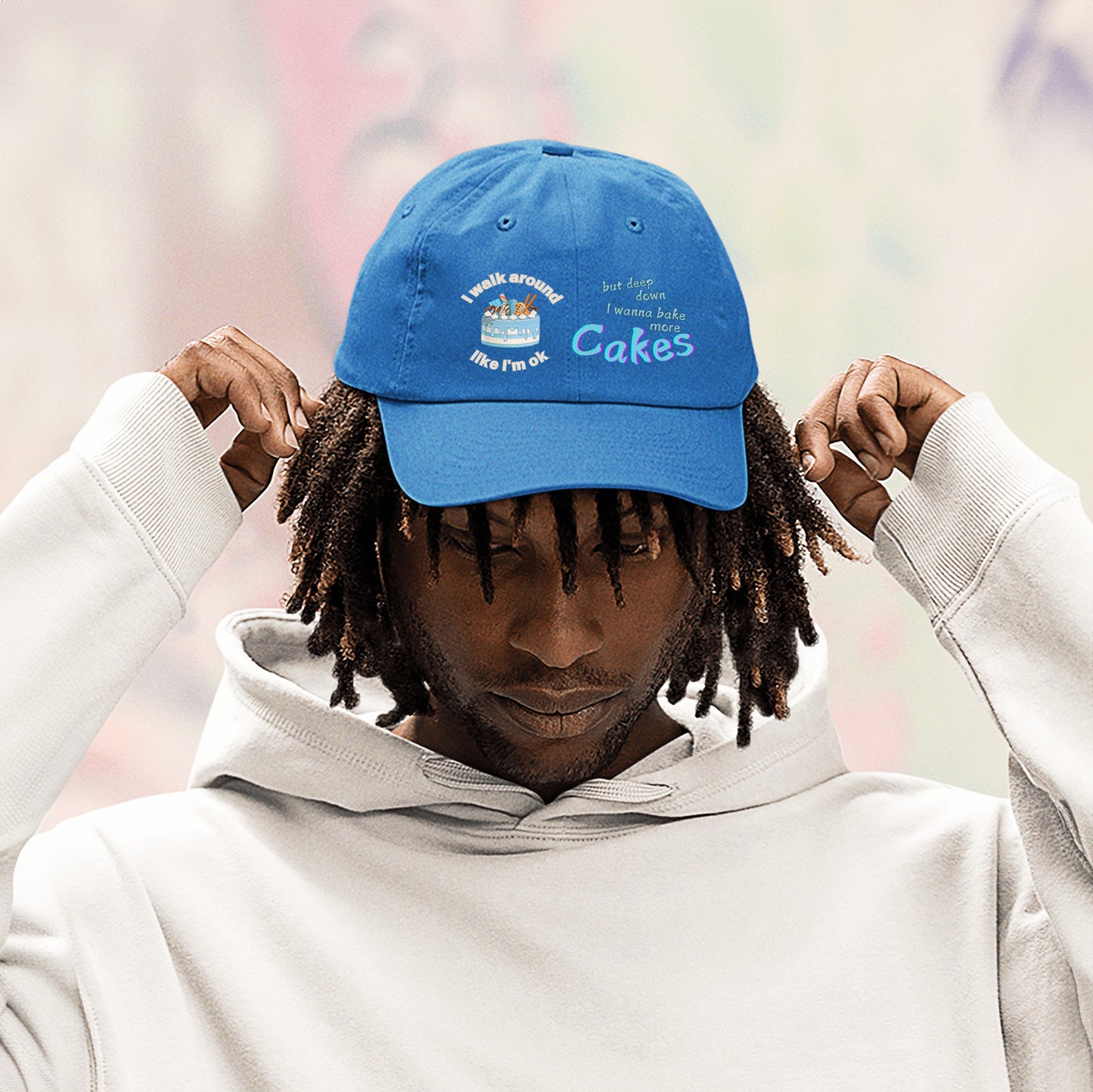 I walk around like I'm ok but deep down I want to bake more cakes hat for baker gift funny hat