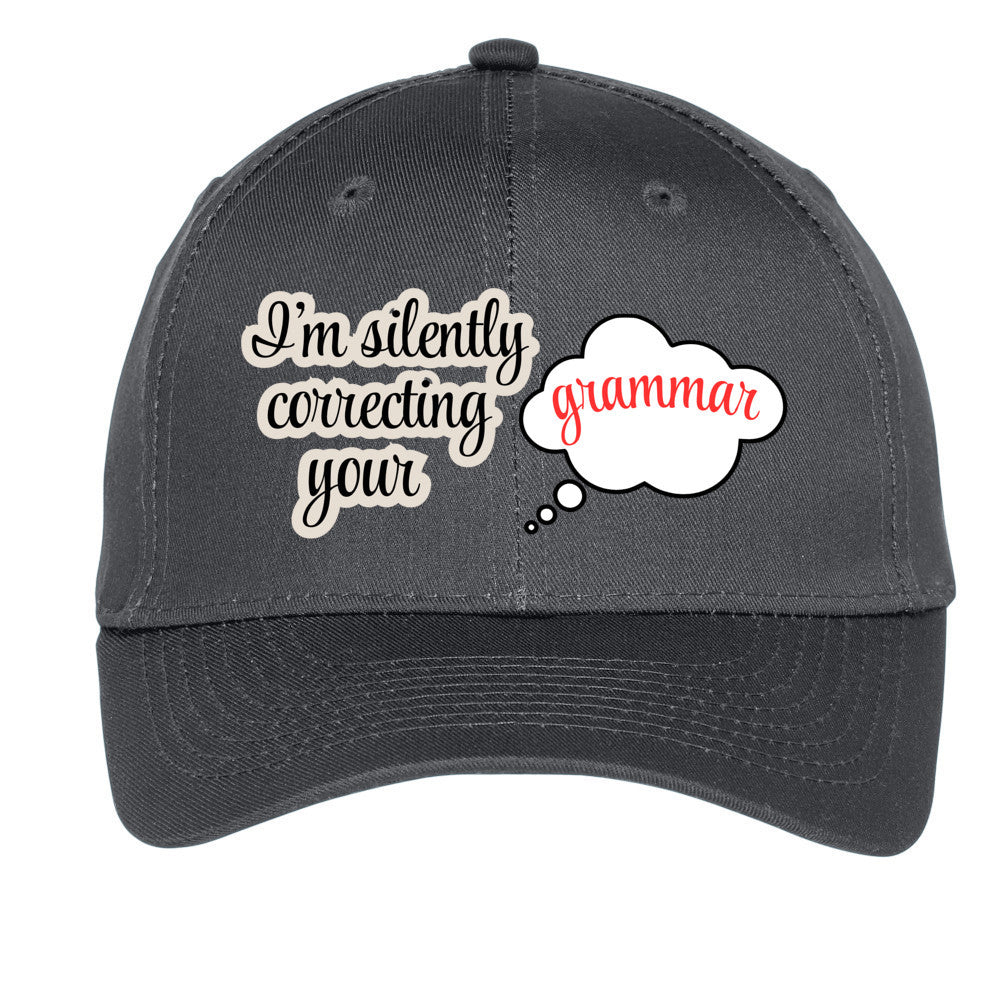 I'm silently correcting your grammar hat gift for teacher funny hat