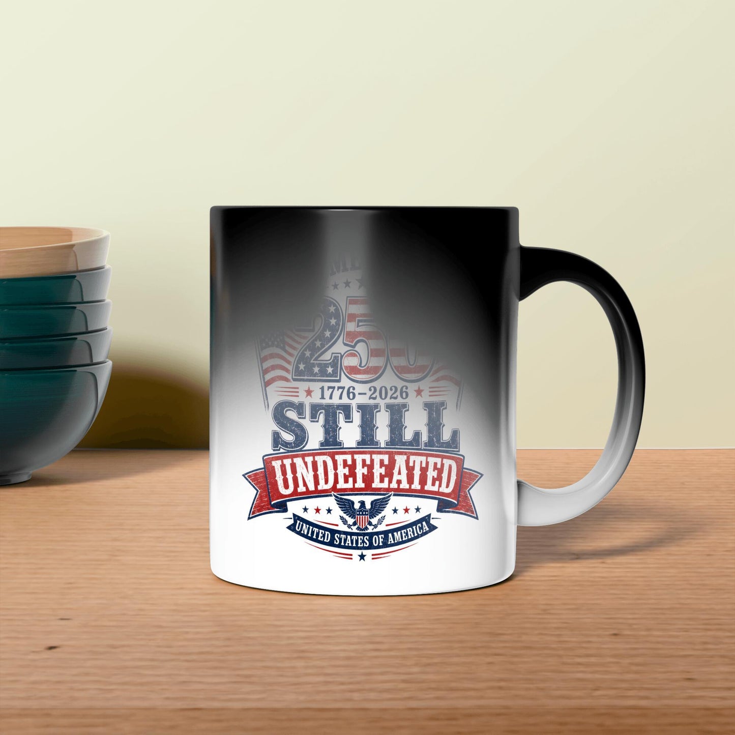 America 250 still undefeated magic black mug color changing 11 oz