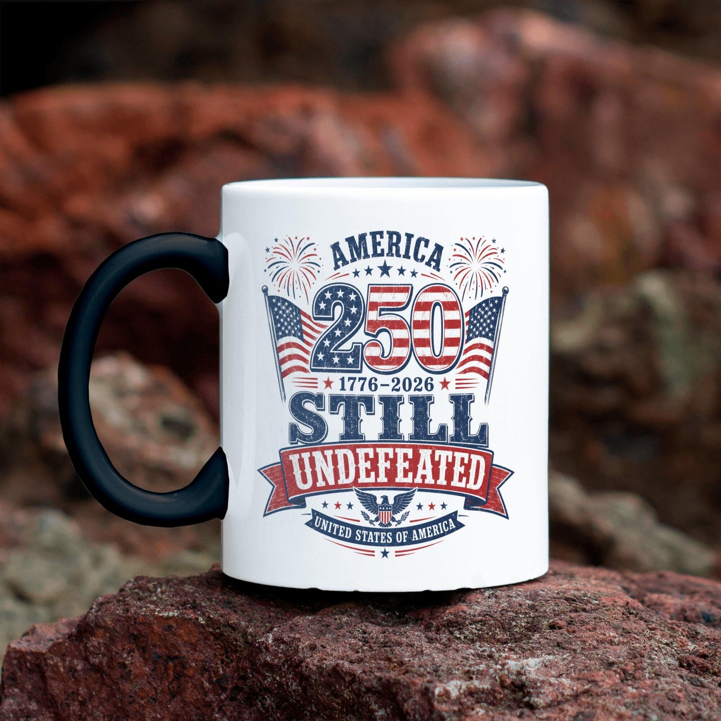 America 250 still undefeated magic black mug color changing 11 oz