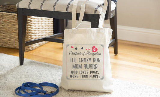 The crazy DOG MOM award - tote bag