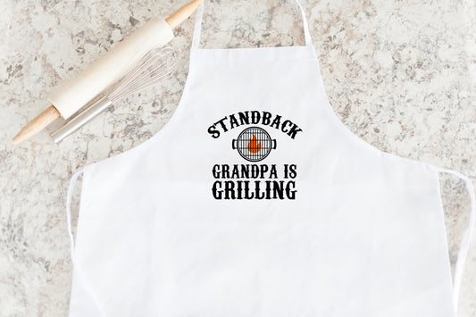 Grandpa is Grilling - White Classic Apron