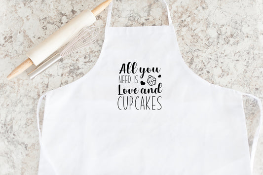 All you need is Love and Cupcakes - White Classic Apron