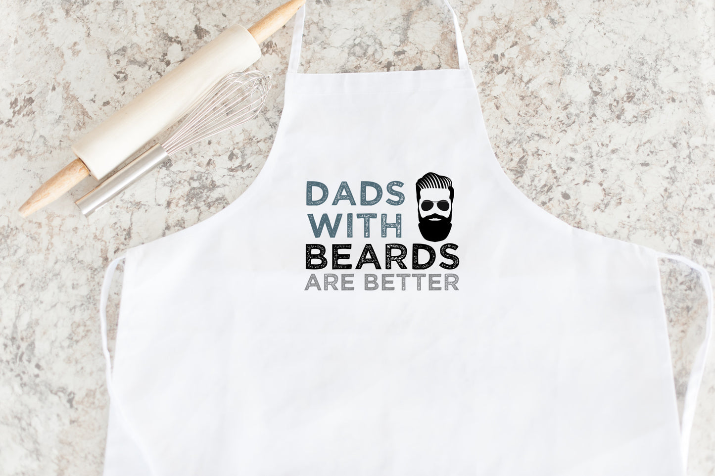 Dads with Beards are Better - White Classic Apron