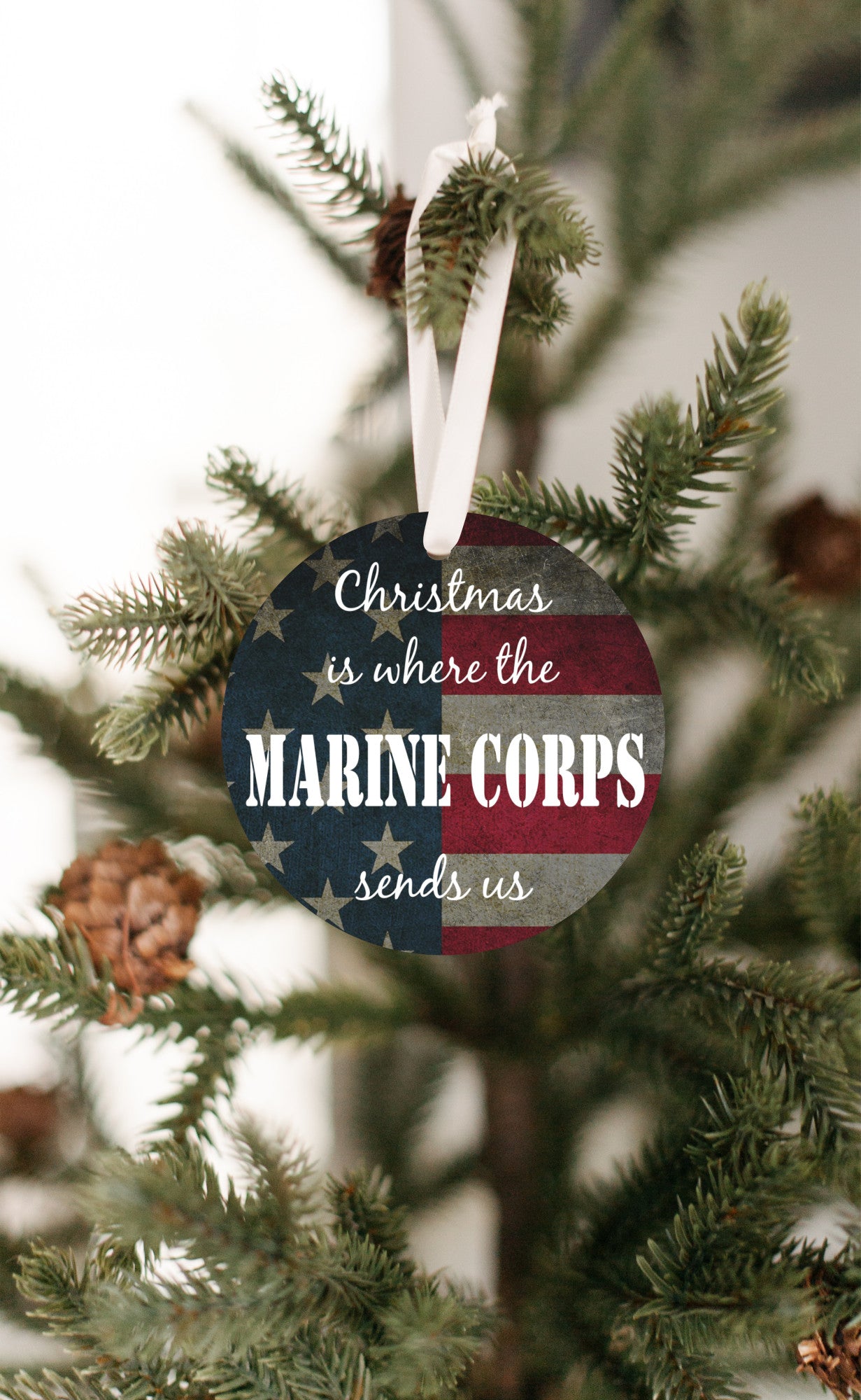 Christmas is where the Marine Corps sends us - ornament