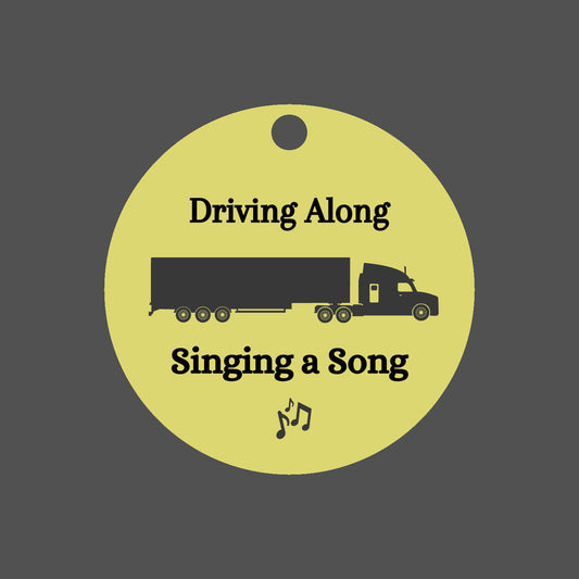 Driving along, singing a song, truck driver ornament