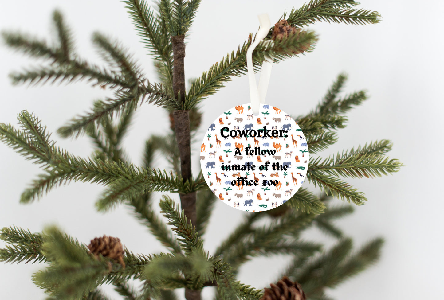 CoWorkers - A fellow inmate of the office zoo, animal background, Christmas Ornament